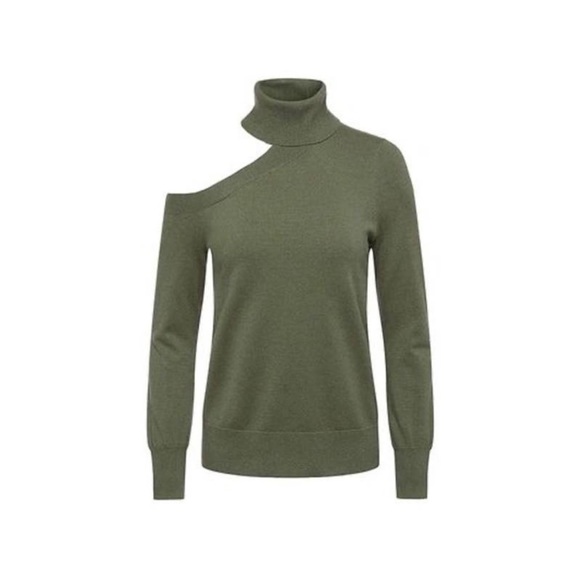 L'Agence Easton One Shoulder Sweater New with Tags Size Large Dark Green - Picture 14 of 16